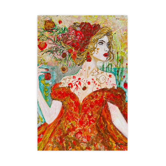 Autumn Queen - Artistic Decorative Poster, Colorful Wall Art, Home Decor, Gift for Art Lovers, Living Room Artwork