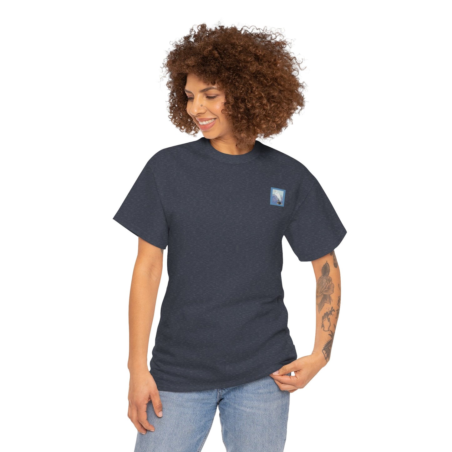 White Egret- Amazing Unisex Heavy Cotton Short Sleeve Tee Shirts!
