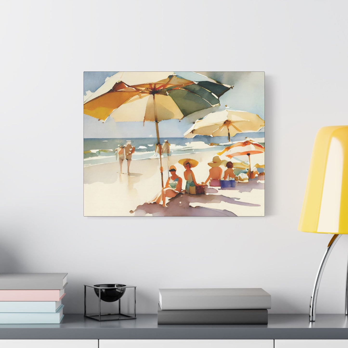 On the Beach- Art- Gallery Wrapped- Satin Stretched Canvas Gallery Wraps - No Frame Needed