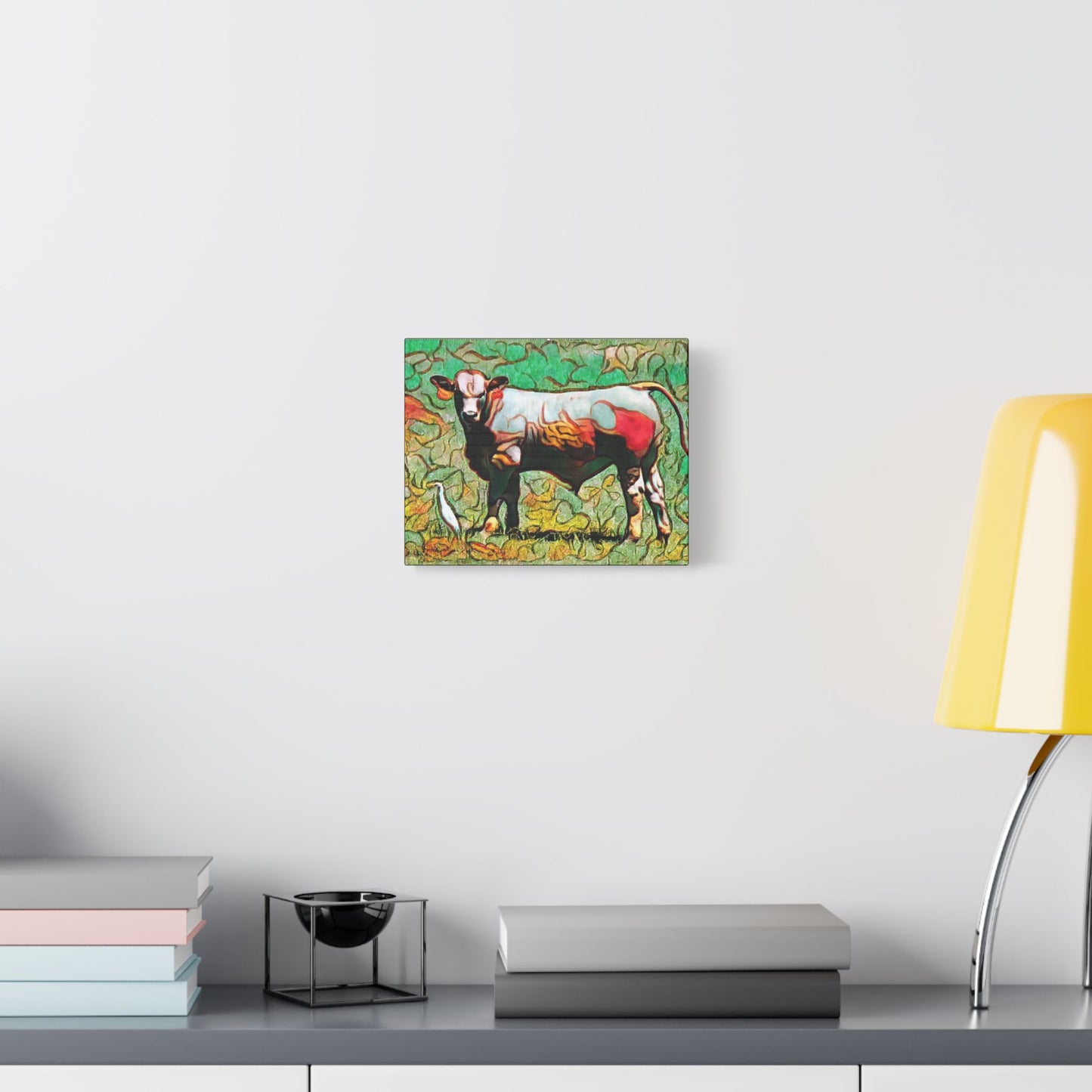 The Cow and Egert- Art- Gallery Wrapped- Satin Stretched Canvas Gallery Wraps - No Frame Needed