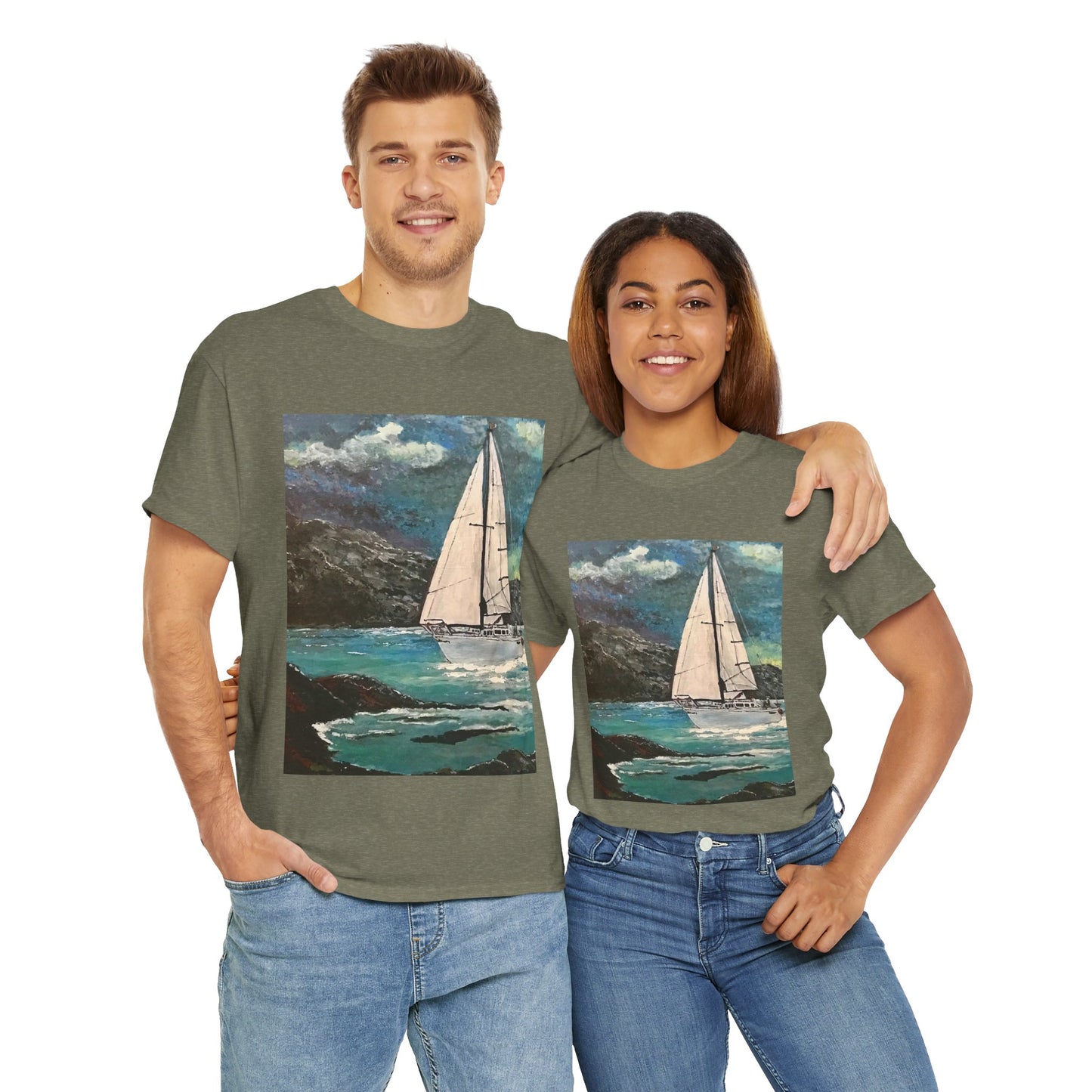 Tropical Sailing - Amazing Unisex Heavy Cotton Short Sleeve Tee Shirts!