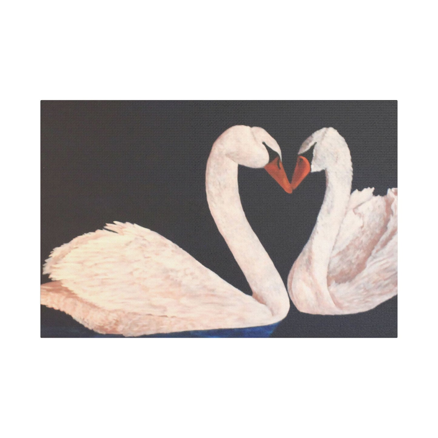 Peaceful Swans- Art- Gallery Wrapped- Satin Stretched Canvas Gallery Wraps - No Frame Needed