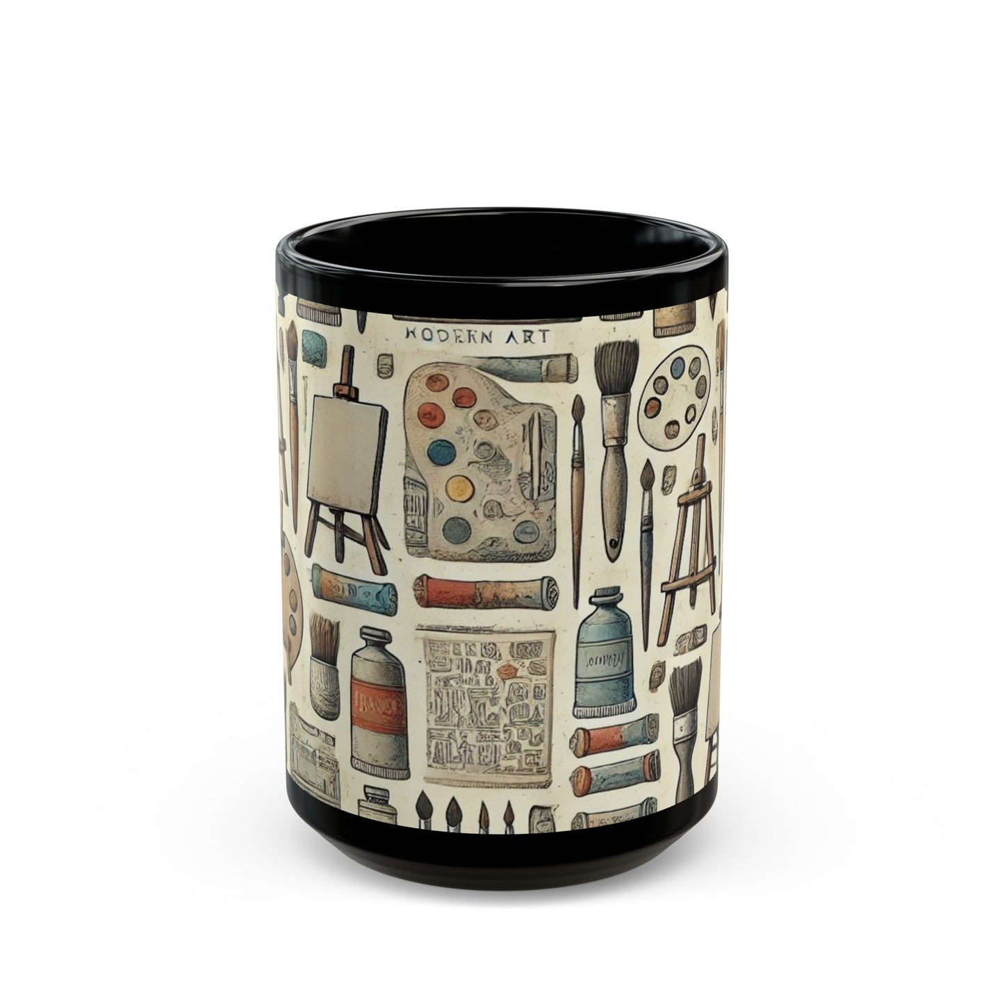 Artist Supplies- 11 oz or 15 oz Ceramic Black Mugs