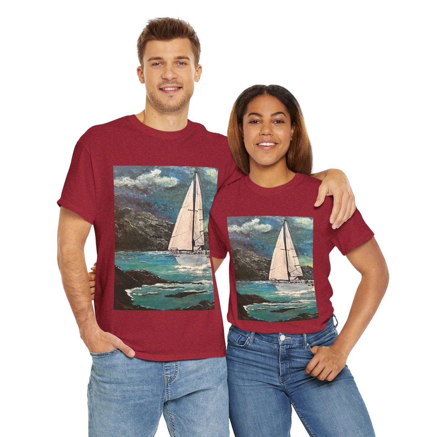Tropical Sailing - Amazing Unisex Heavy Cotton Short Sleeve Tee Shirts!