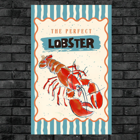 Perfect Lobster, Coastal Food, Maine, Prints, Canvas, Wood, or Metal Art