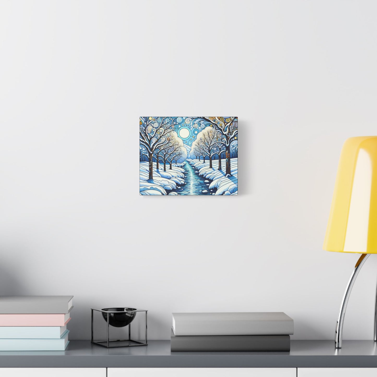 Winter Stream- Art- Gallery Wrapped- Satin Stretched Canvas Gallery Wraps - No Frame Needed