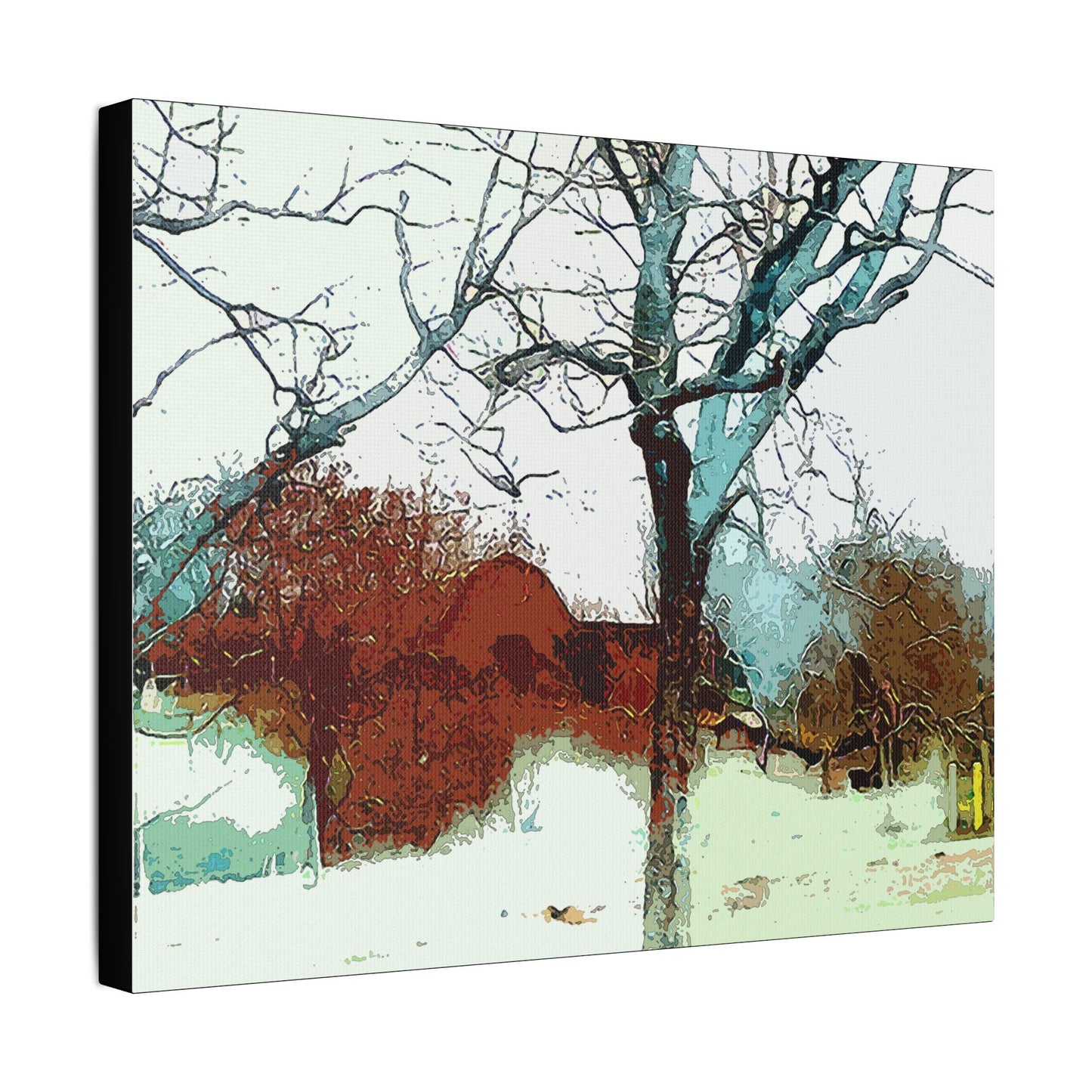 Barn in the Woods- Art- Gallery Wrapped- Satin Stretched Canvas Gallery Wraps - No Frame Needed