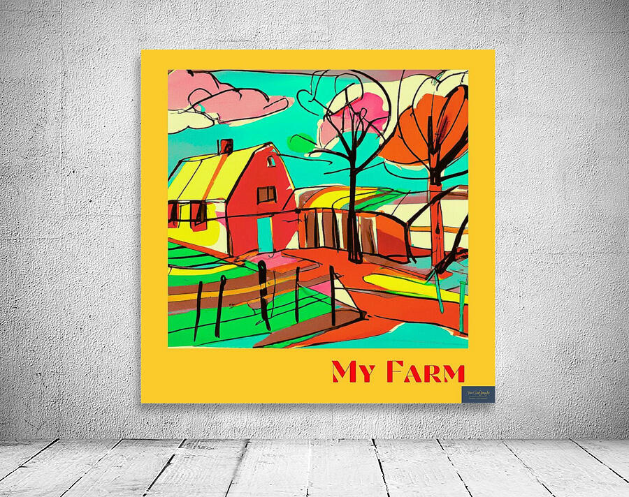 My Farm| Abstract Farmhouse. Prints, Canvas, Wood, or Metal Art