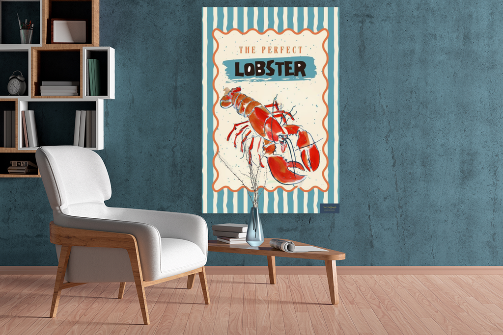 Perfect Lobster, Coastal Food, Maine, Prints, Canvas, Wood, or Metal Art