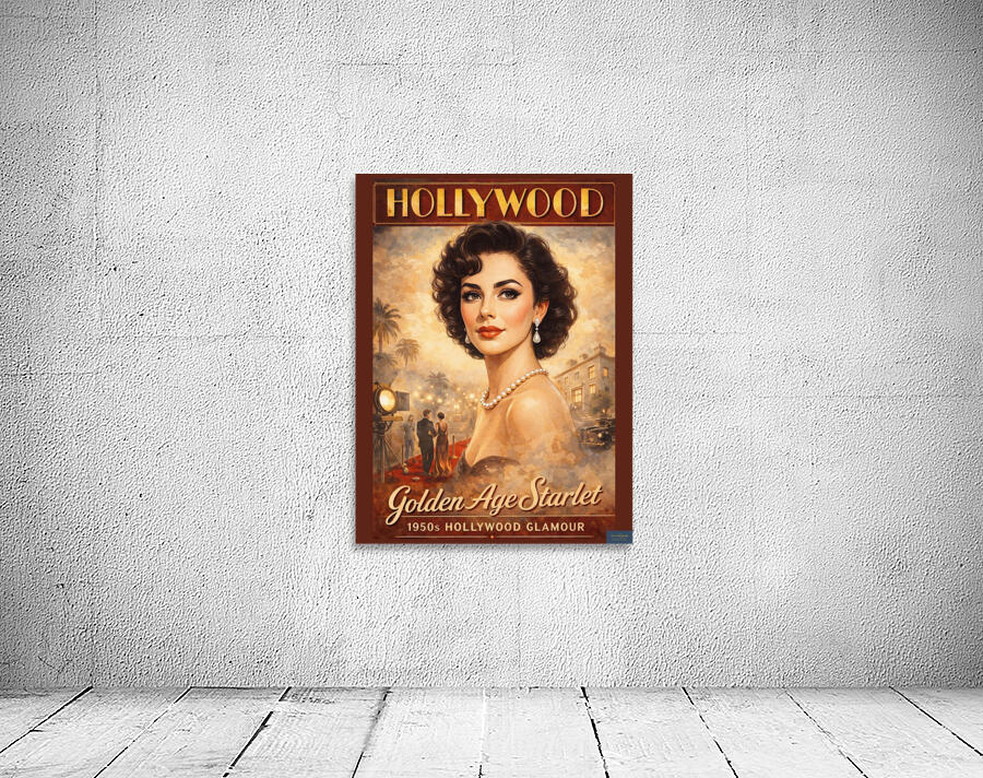 Golden Age Starlet Glamour. Vintage Hollywood Art. Giclee Paper- Wood- Metal- Canvas