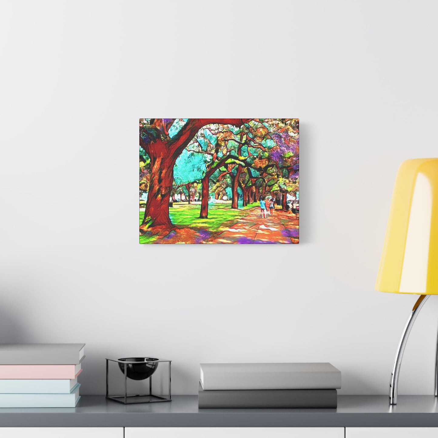 Walk in the Park- Art- Gallery Wrapped- Satin Stretched Canvas Gallery Wraps - No Frame Needed