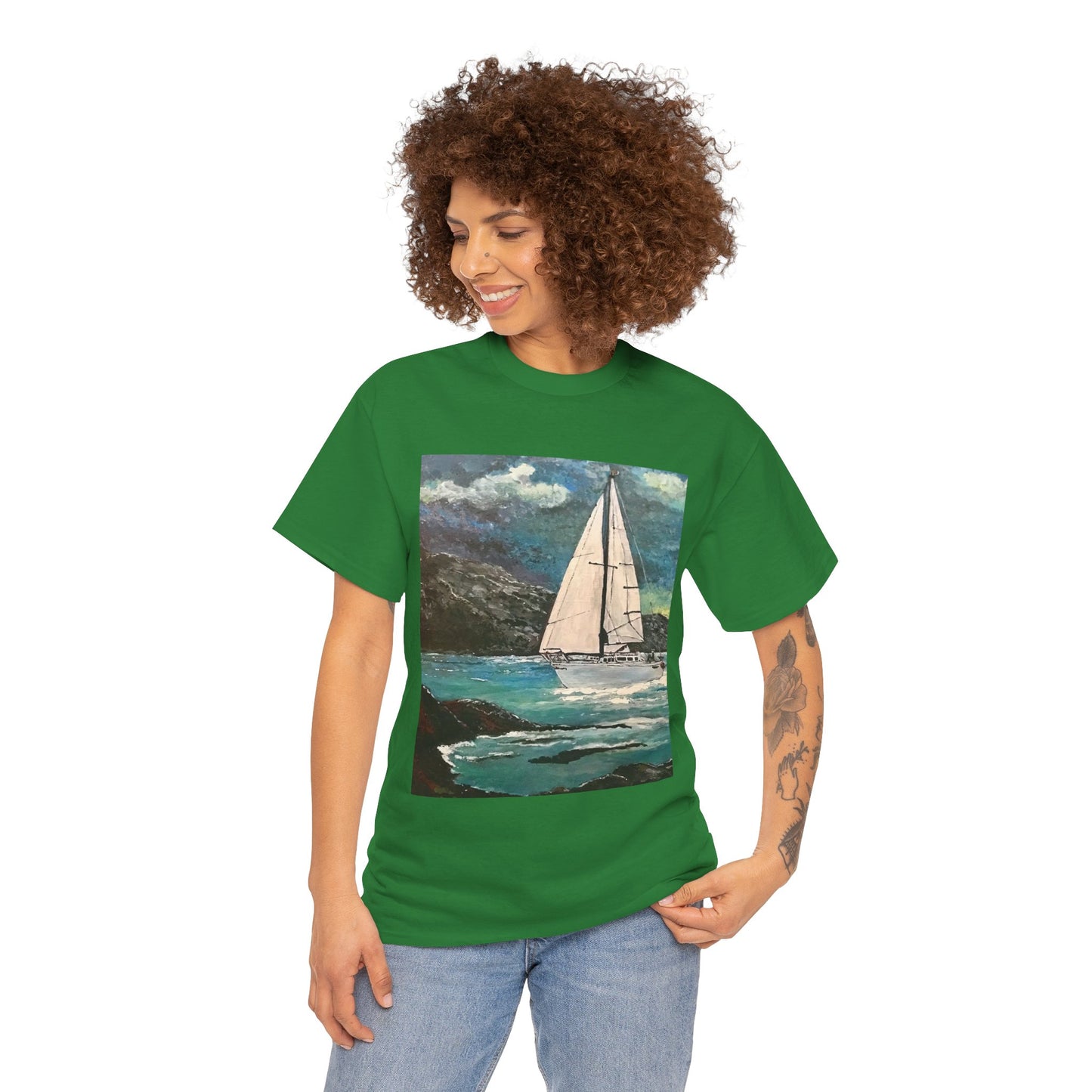 Tropical Sailing - Amazing Unisex Heavy Cotton Short Sleeve Tee Shirts!