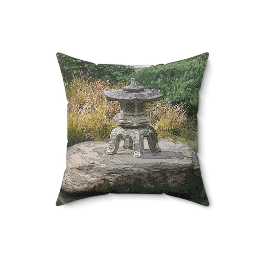 Still Moment Faux Suede Square Pillow