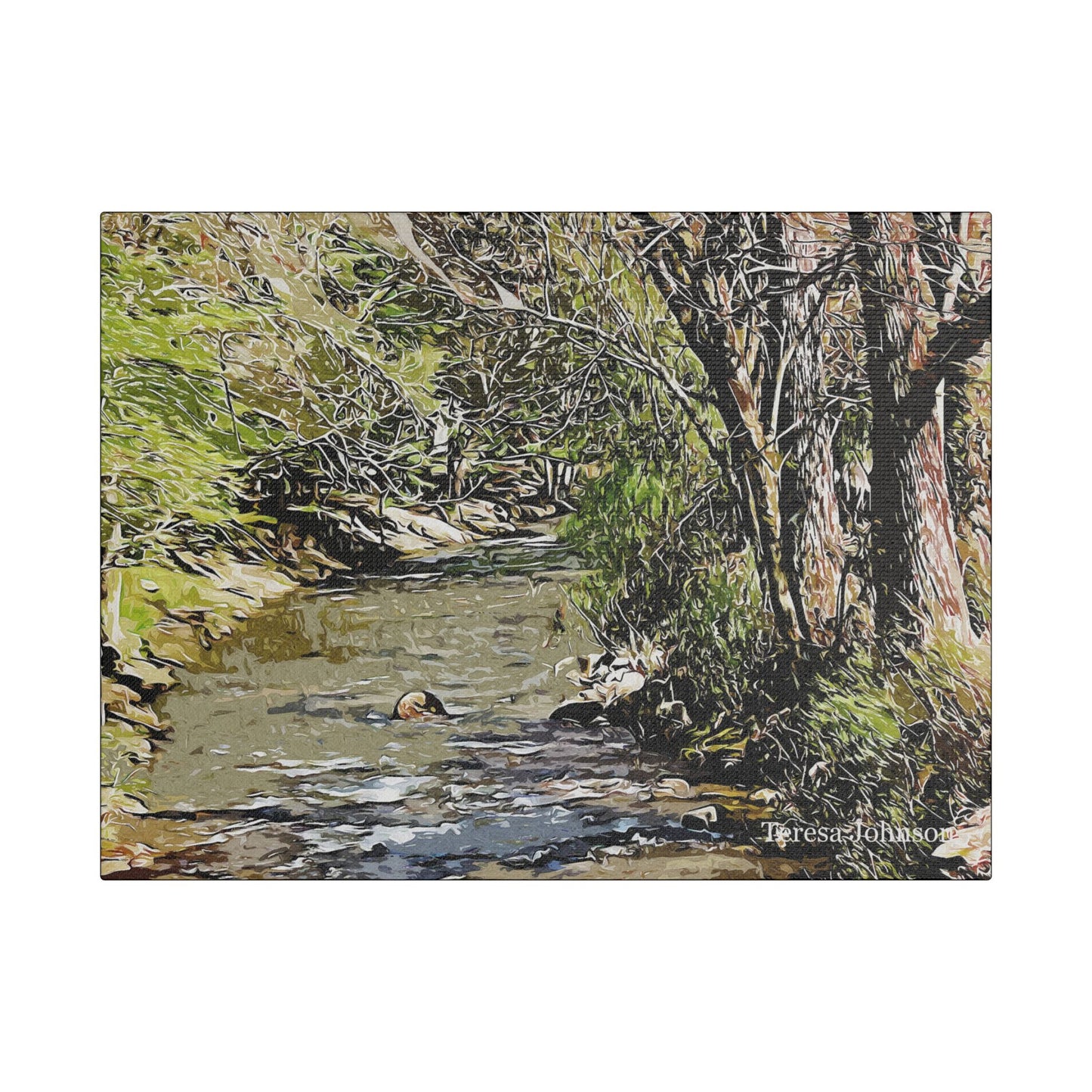 Georgia Creek- Art- Gallery Wrapped- Satin Stretched Canvas Gallery Wraps - No Frame Needed