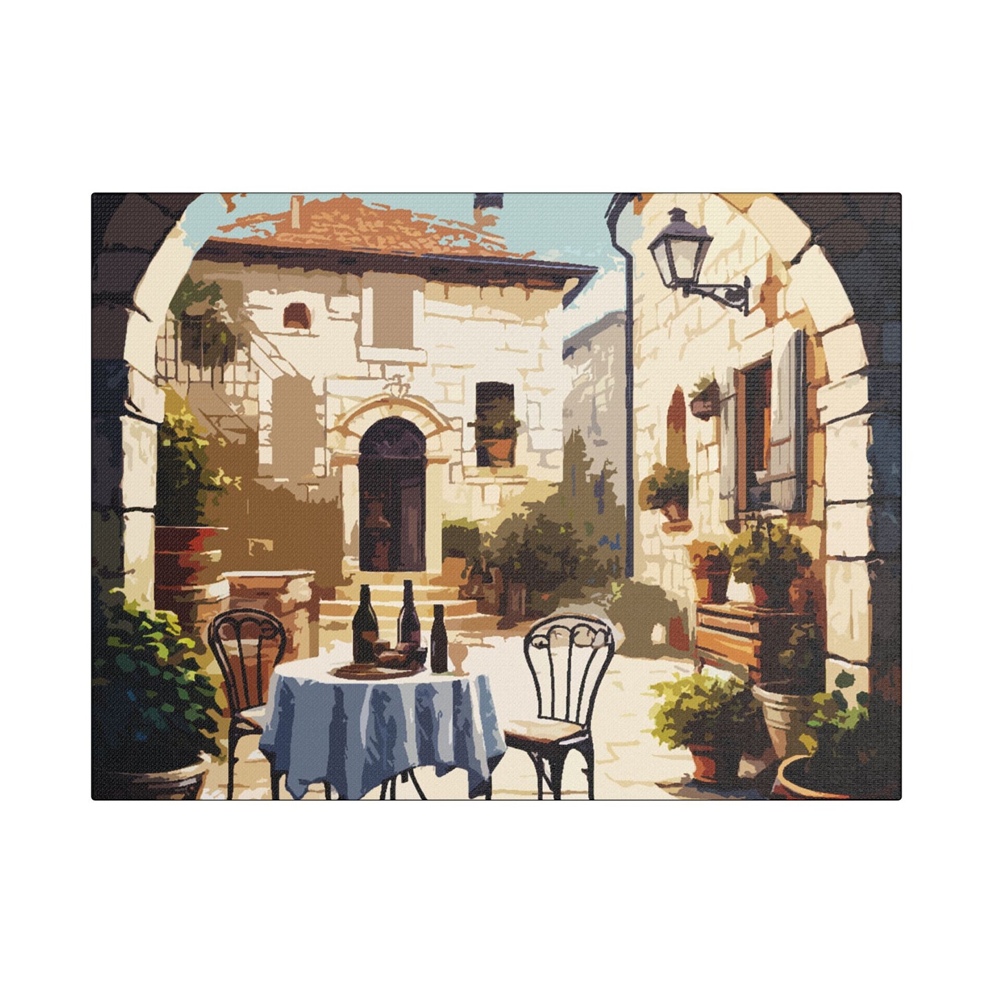 Secret Patio- Art- Gallery Wrapped- Satin Stretched Canvas Gallery Wraps - No Frame Needed