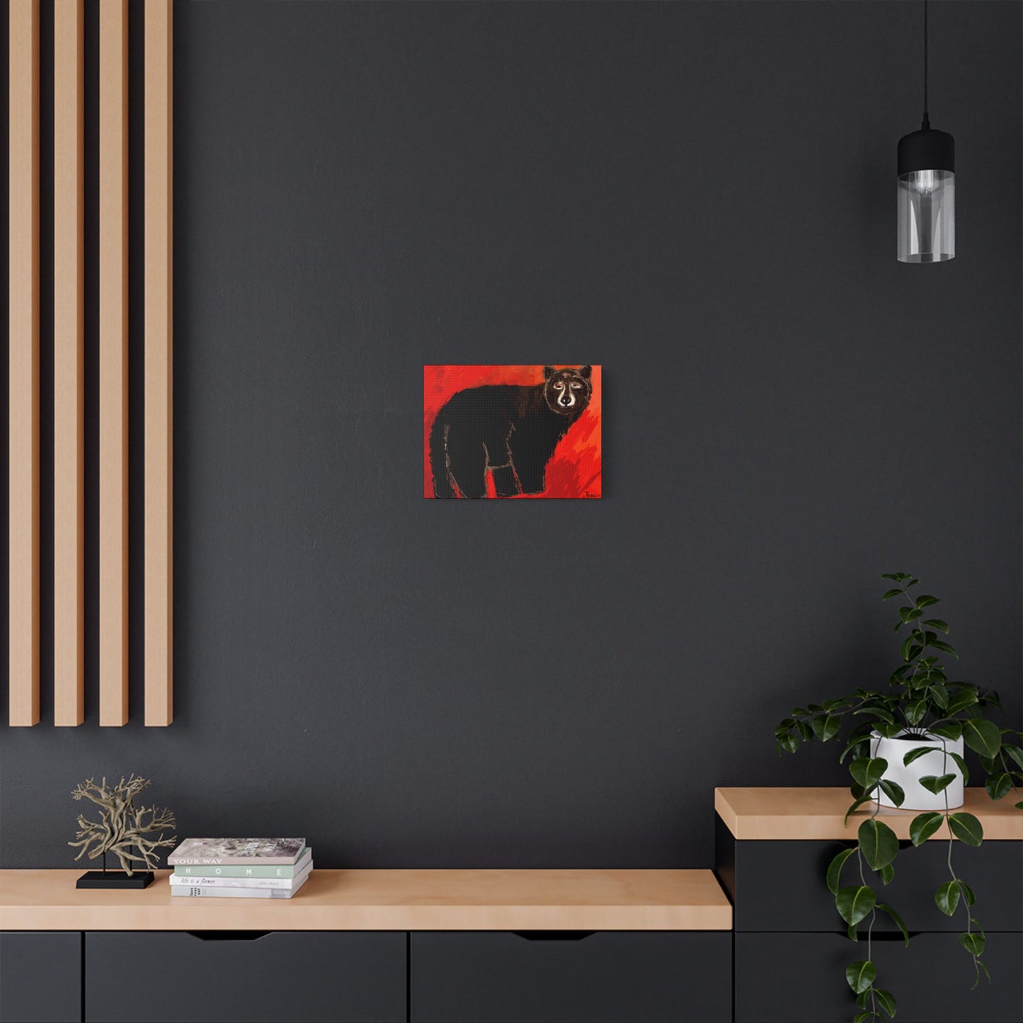 Black Bear- Art- Gallery Wrapped- Satin Stretched Canvas Gallery Wraps - No Frame Needed