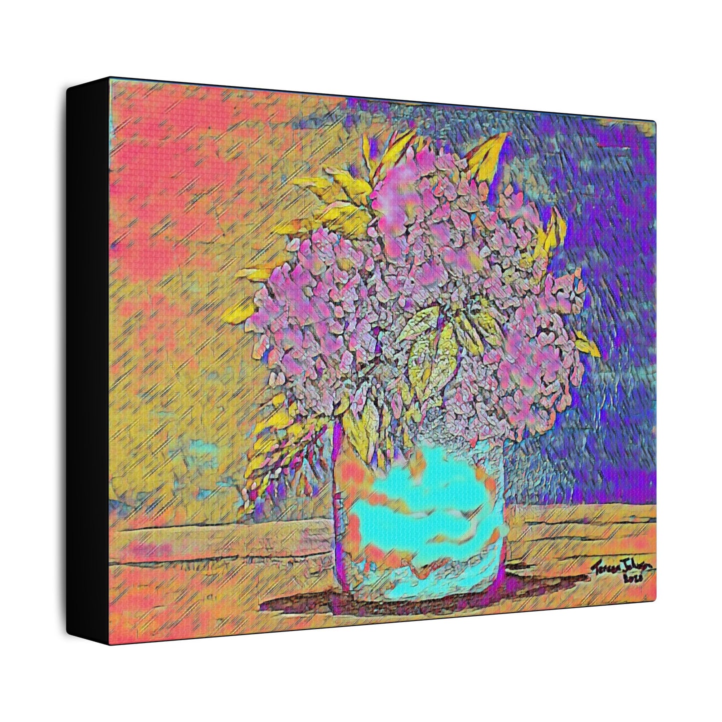 Old Fashion Hydrangeas - Art- Gallery Wrapped- Satin Stretched Canvas Gallery Wraps - No Frame Needed