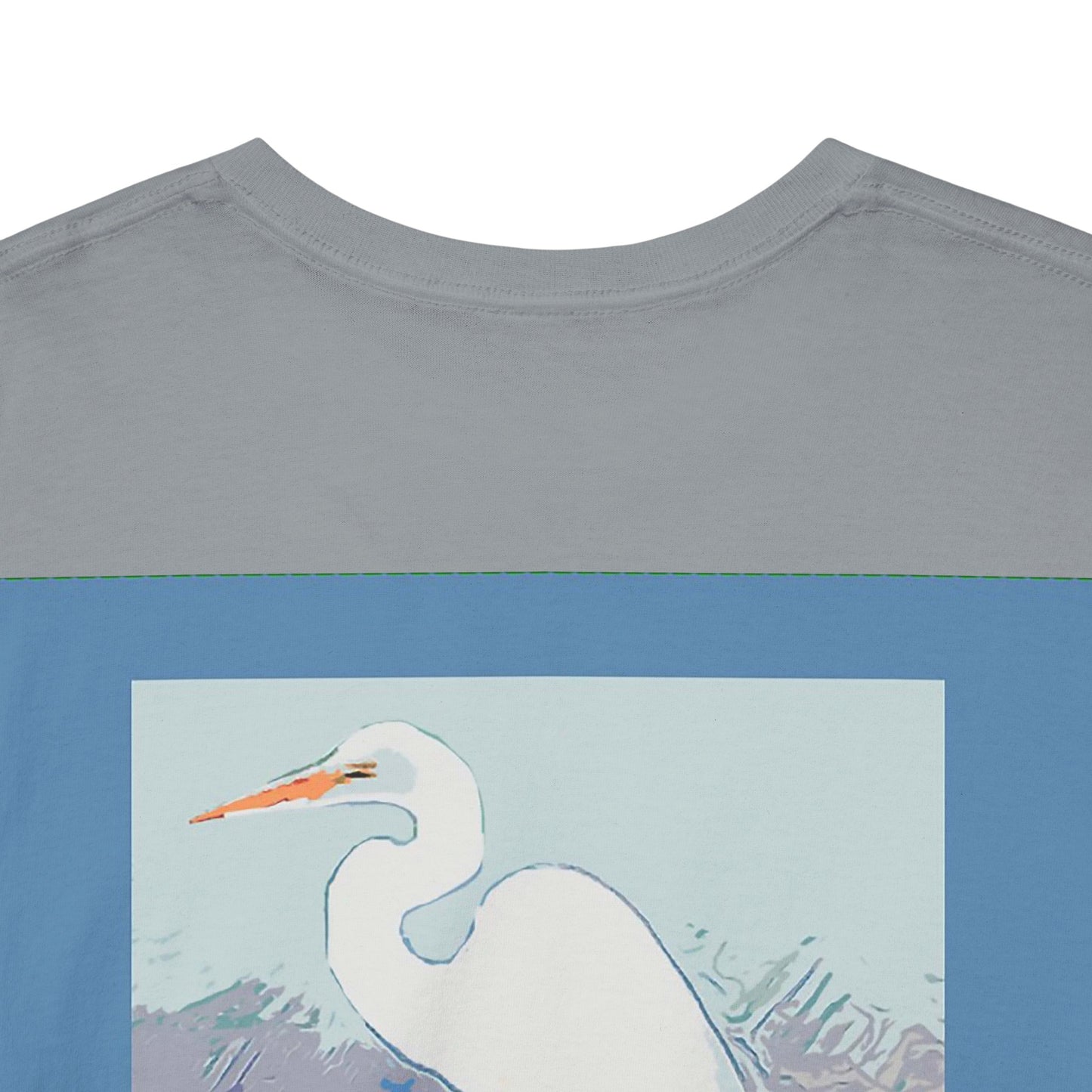 White Egret- Amazing Unisex Heavy Cotton Short Sleeve Tee Shirts!