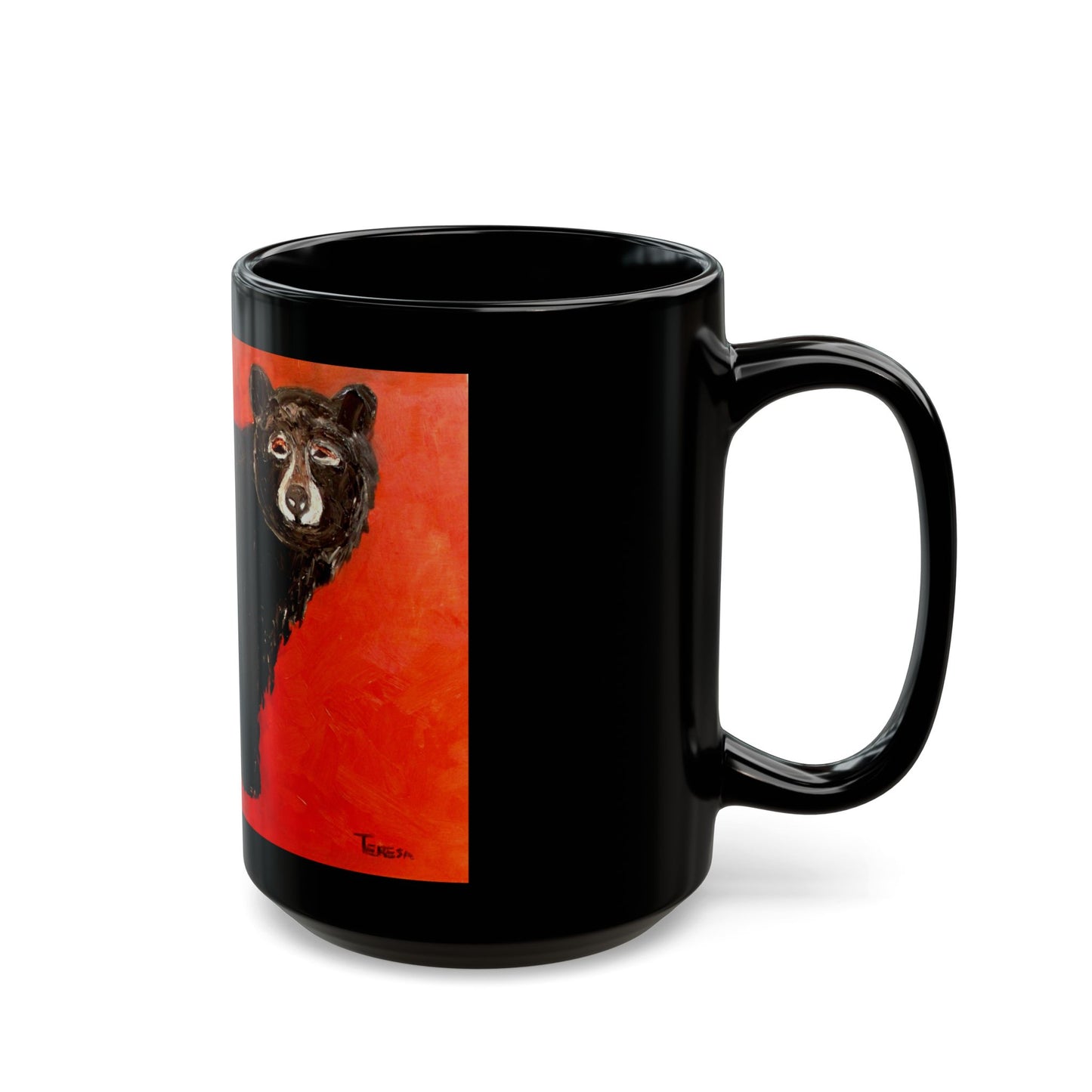 Black Mountain Bear- 11 oz or 15 oz Ceramic Black Mugs