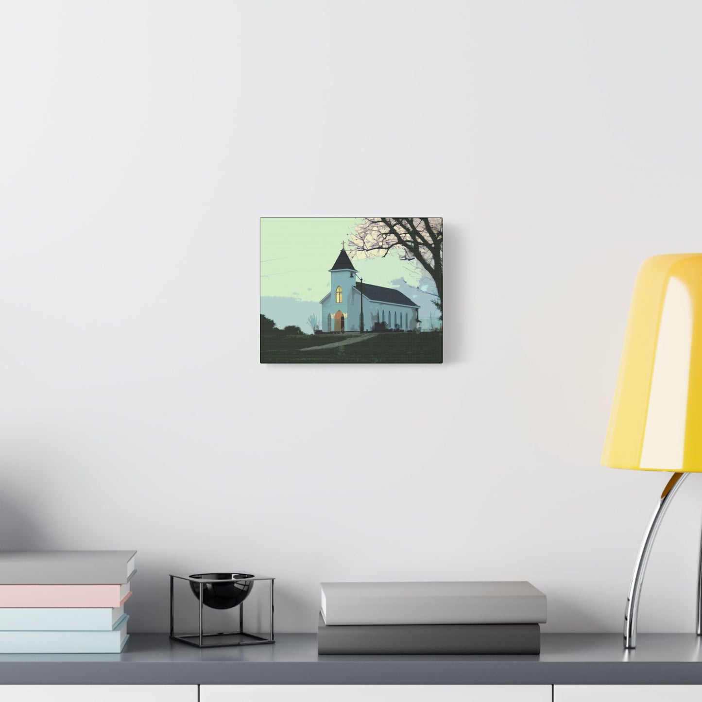 Coastal Church- Art- Gallery Wrapped- Satin Stretched Canvas Gallery Wraps - No Frame Needed