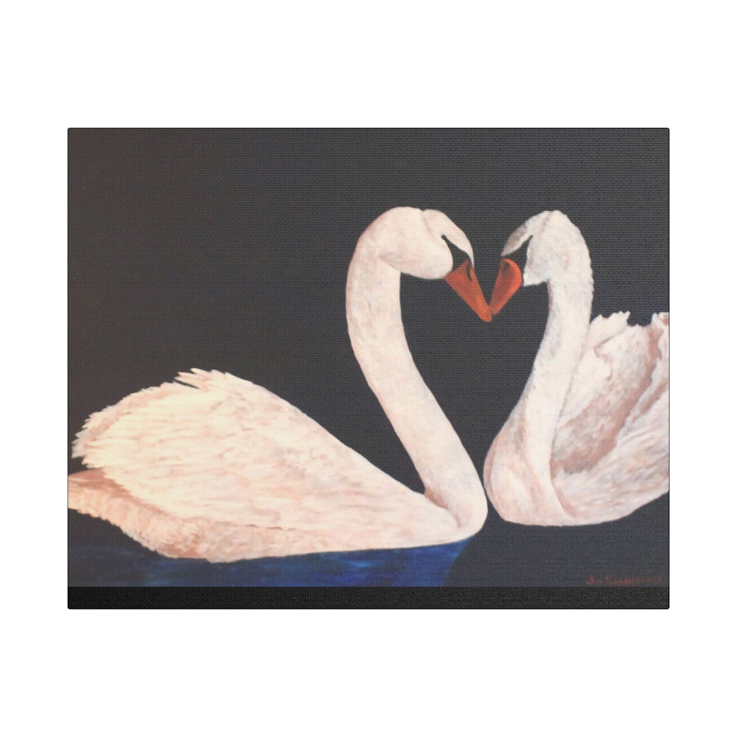 Peaceful Swans- Art- Gallery Wrapped- Satin Stretched Canvas Gallery Wraps - No Frame Needed