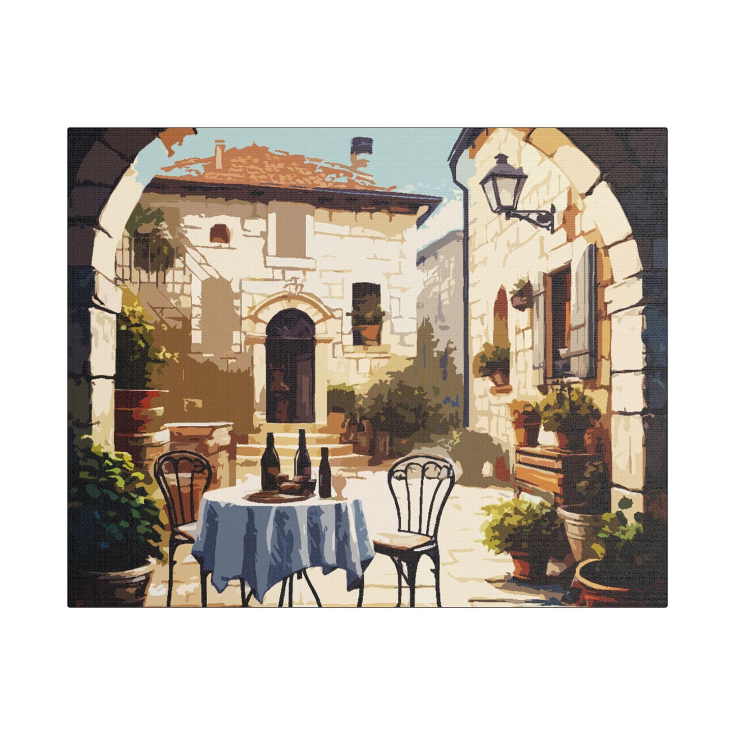 Secret Patio- Art- Gallery Wrapped- Satin Stretched Canvas Gallery Wraps - No Frame Needed