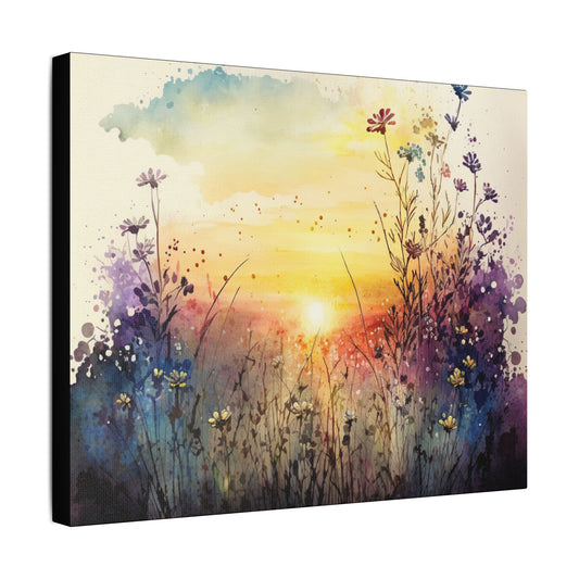 Wildflower Morning- Art- Gallery Wrapped- Satin Stretched Canvas Gallery Wraps - No Frame Needed