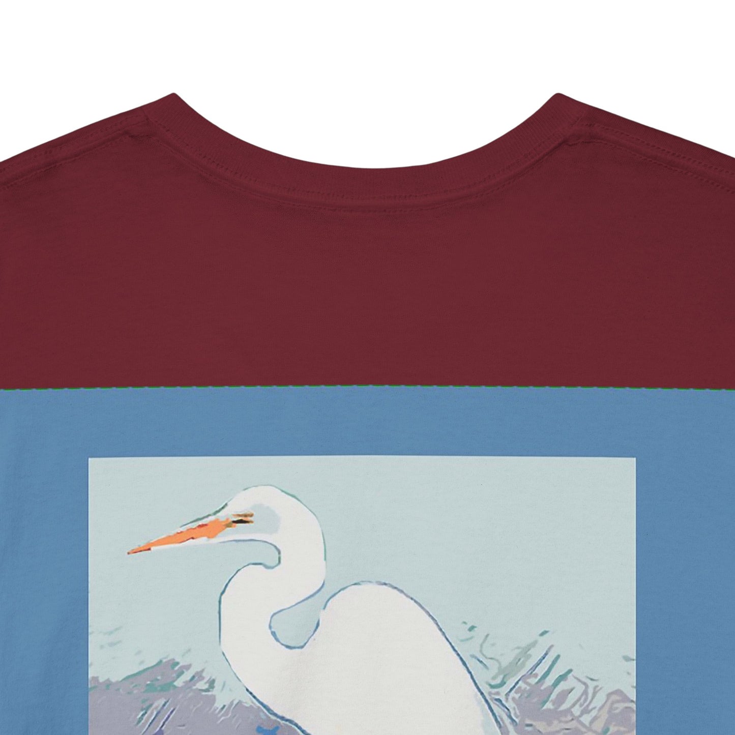 White Egret- Amazing Unisex Heavy Cotton Short Sleeve Tee Shirts!