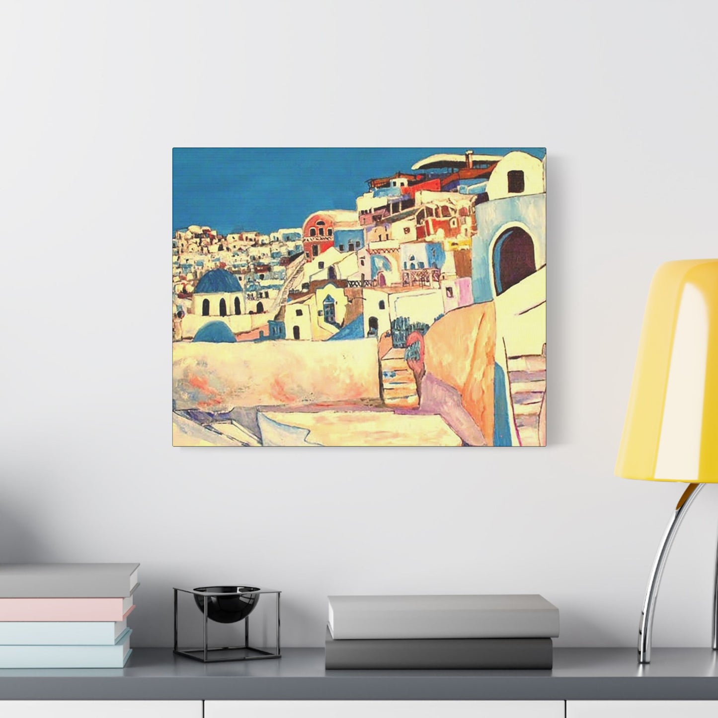 Visit Greece - Art- Gallery Wrapped- Satin Stretched Canvas Gallery Wraps - No Frame Needed