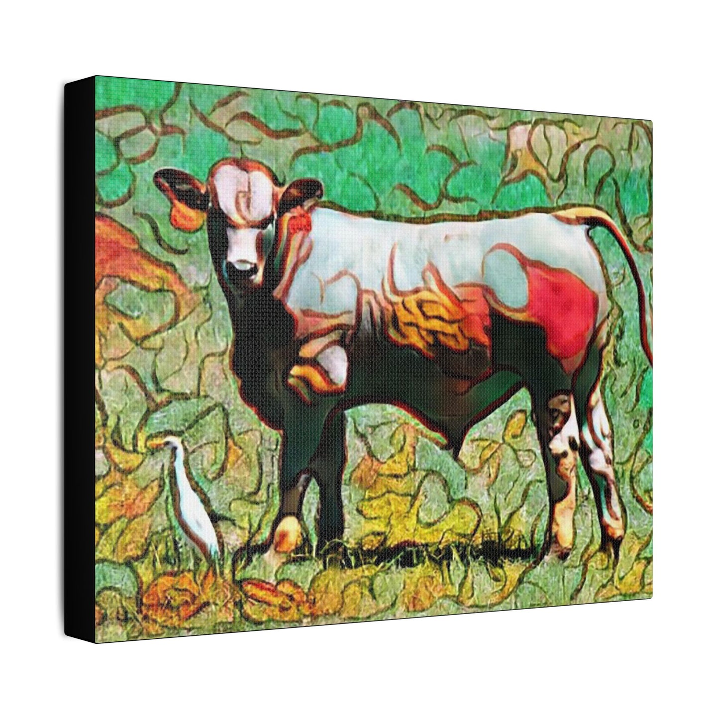 The Cow and Egert- Art- Gallery Wrapped- Satin Stretched Canvas Gallery Wraps - No Frame Needed