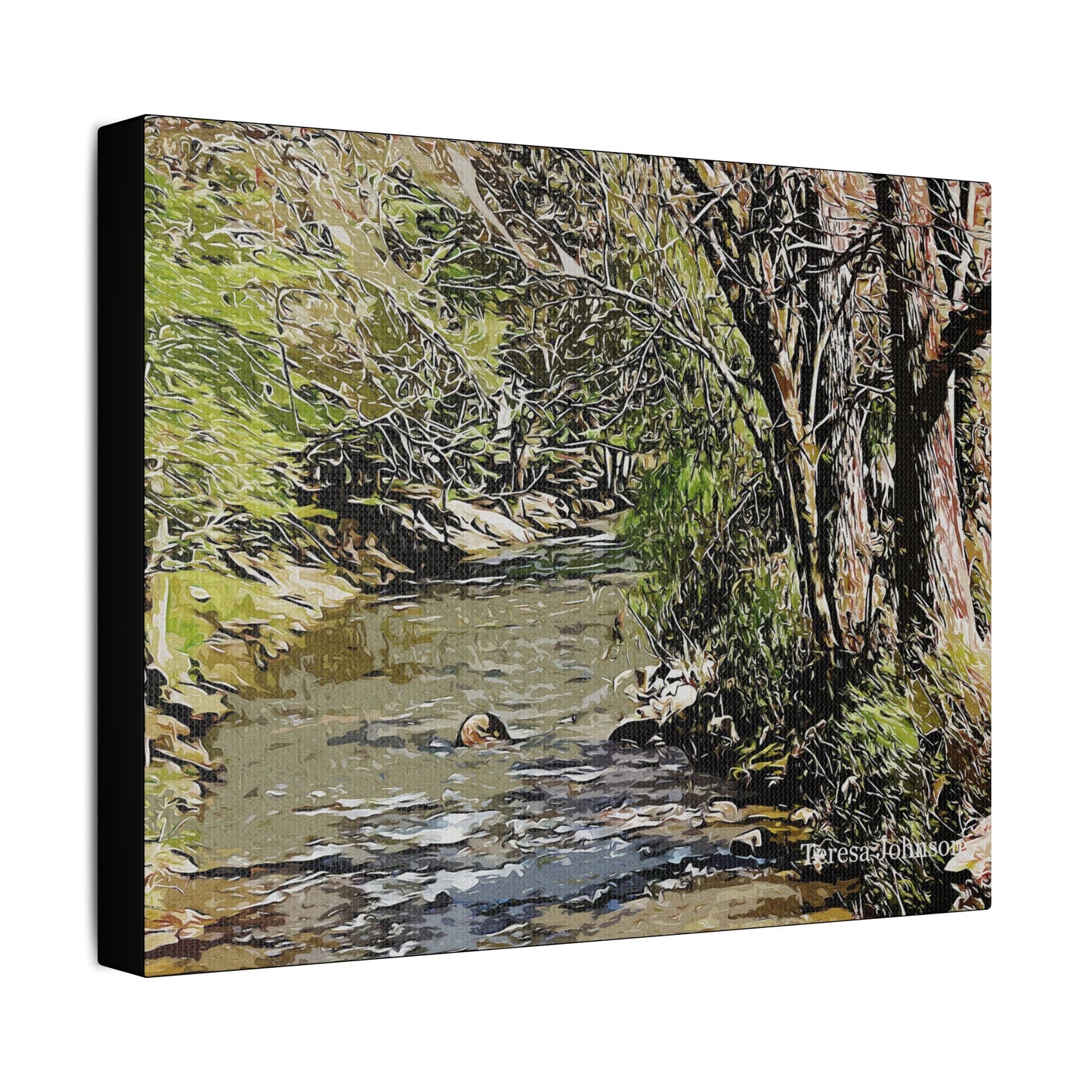 Georgia Creek- Art- Gallery Wrapped- Satin Stretched Canvas Gallery Wraps - No Frame Needed