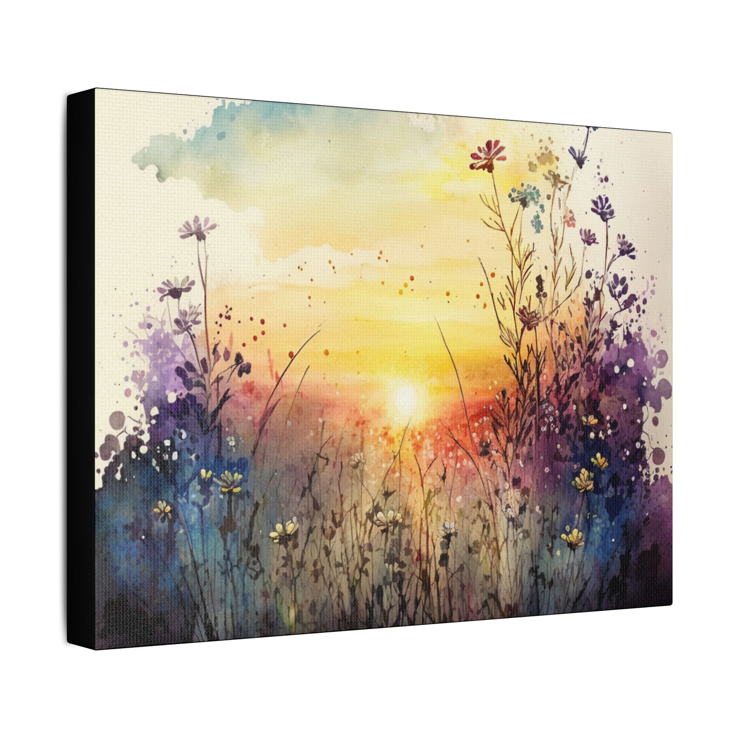 Wildflower Morning- Art- Gallery Wrapped- Satin Stretched Canvas Gallery Wraps - No Frame Needed