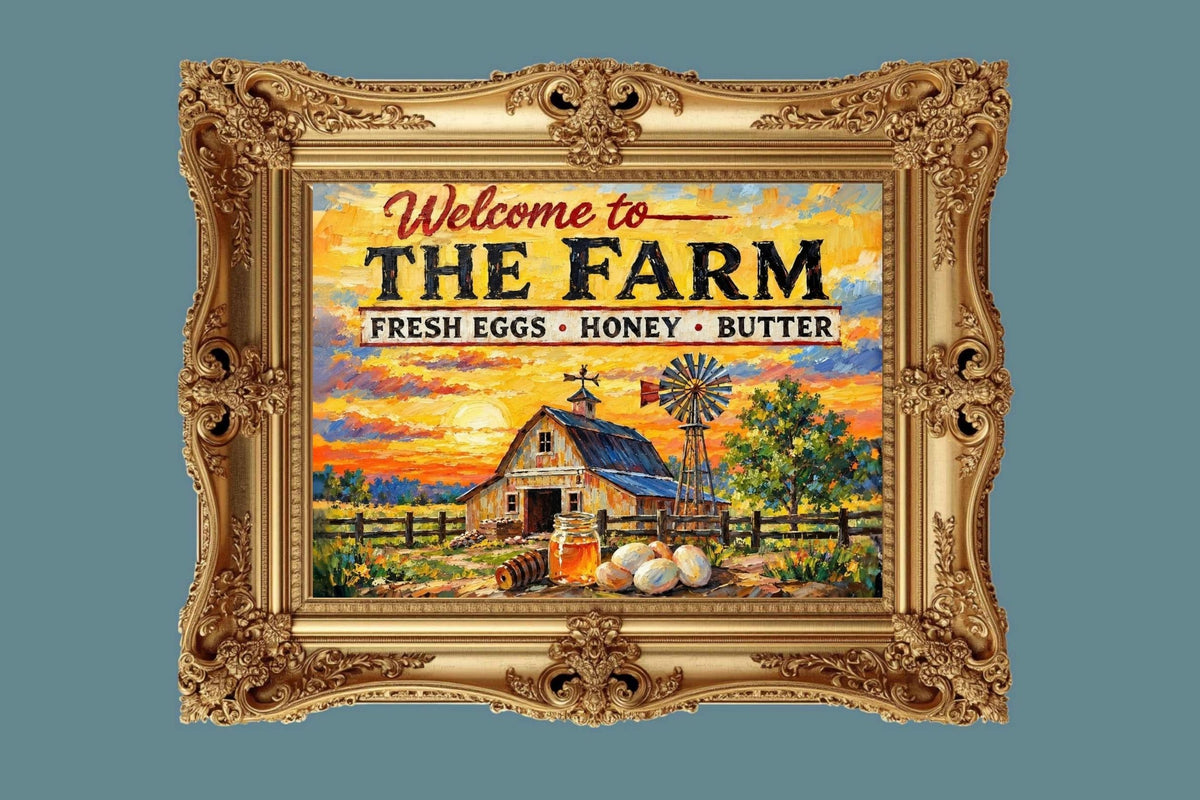 Welcome To the Farm| Modern Farm Art Sign|Prints, Canvas, Wood, or Metal Art