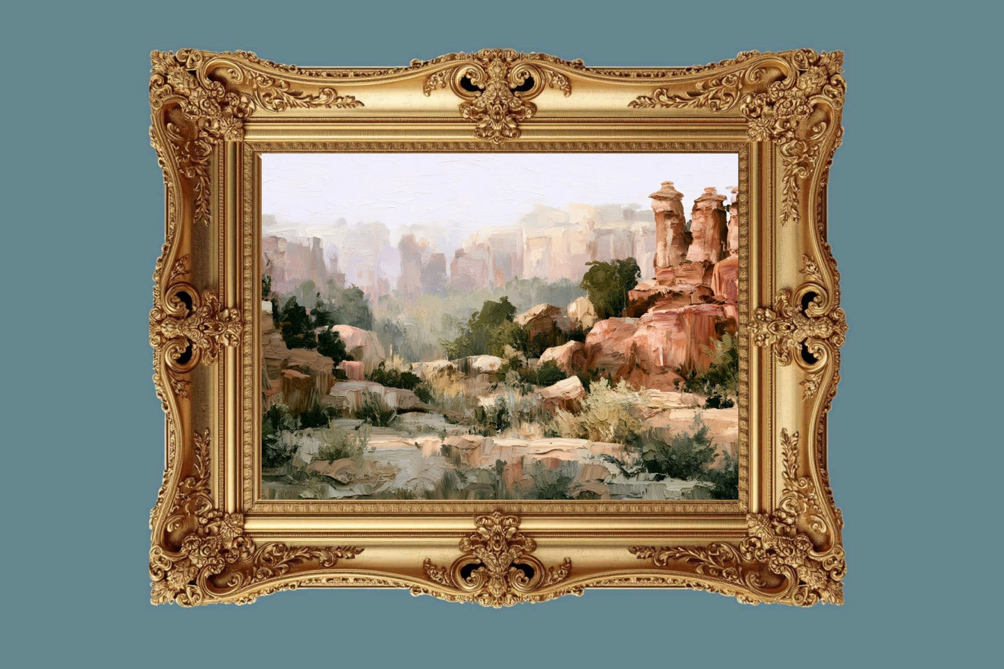 Utah Canyon Morning | Impressionist Desert Landscape Art | Giclee Paper • Wood • Metal • Canvas