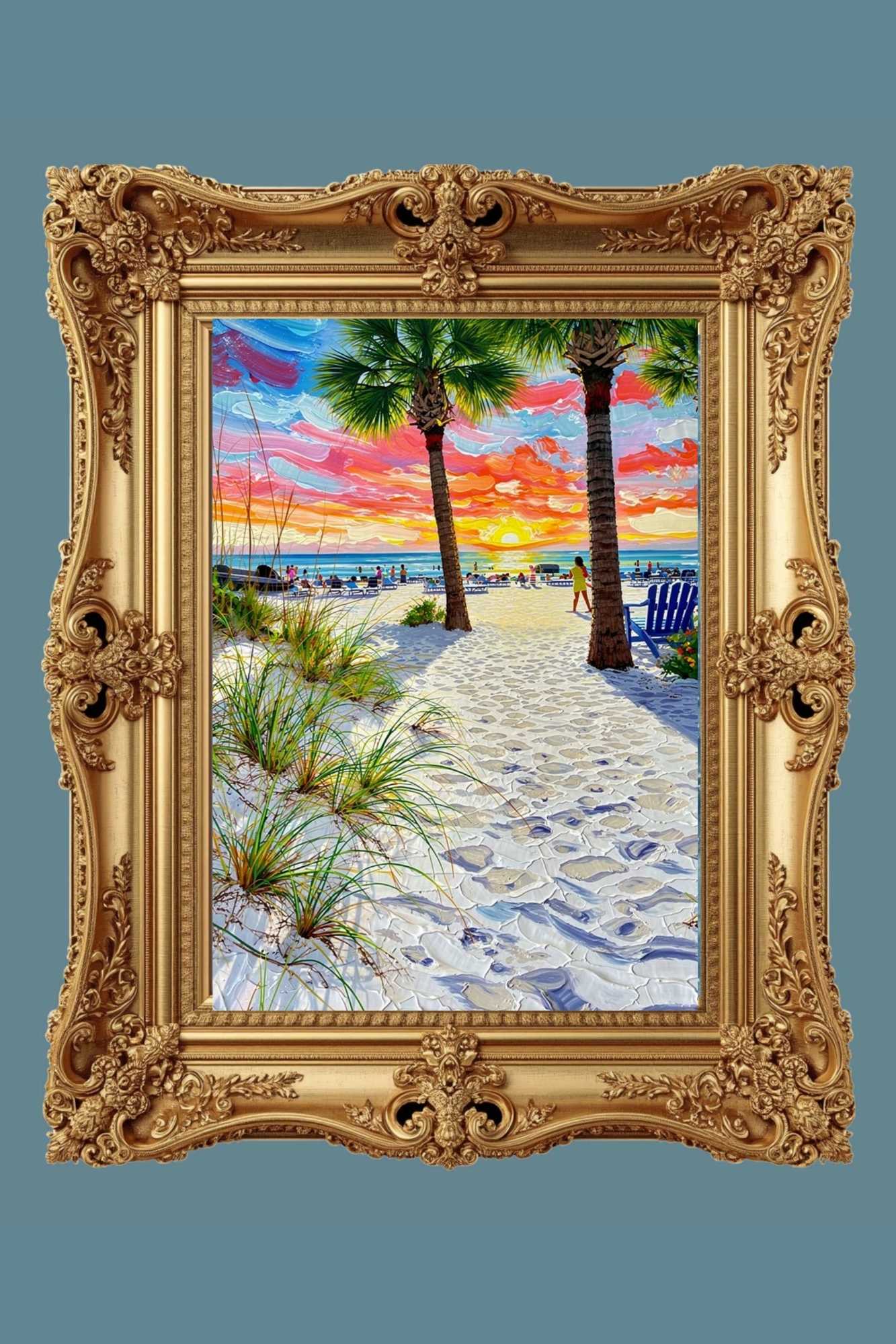 Peaceful Shores | Coastal Beach| Palm Tree Art| Giclee Paper- Wood- Metal- Canvas