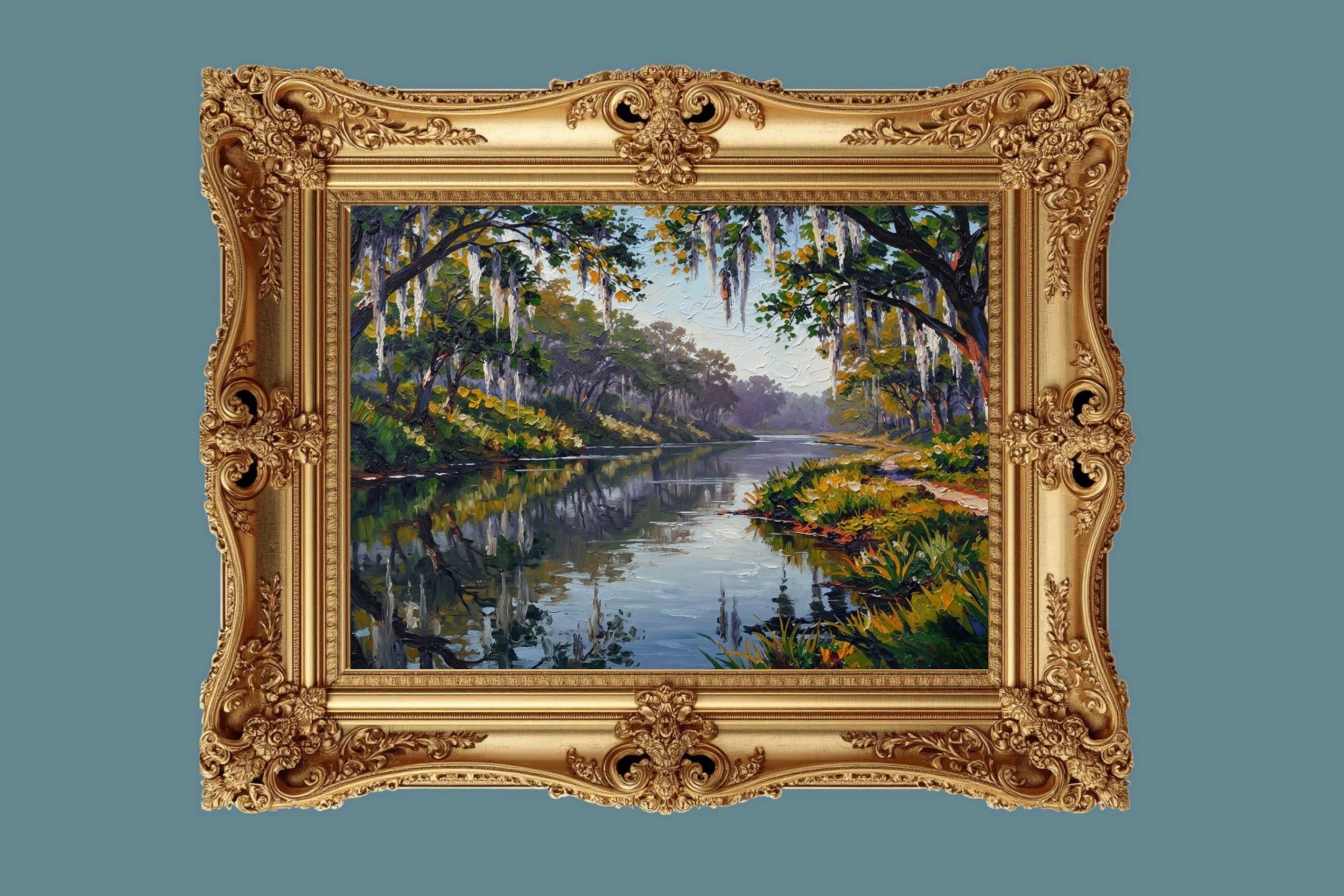 Old Florida River - Life In Tropical Area| Stream Art | Giclee Paper- Wood- Metal- Canvas