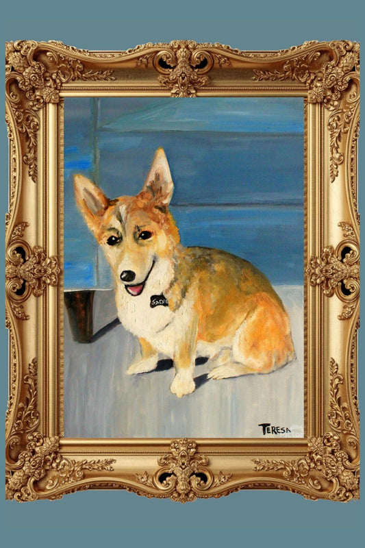 Welsh Corgi Dog | Country Farm Animal Art | Original Painting Print | Giclée Paper • Canvas • Wood • Metal