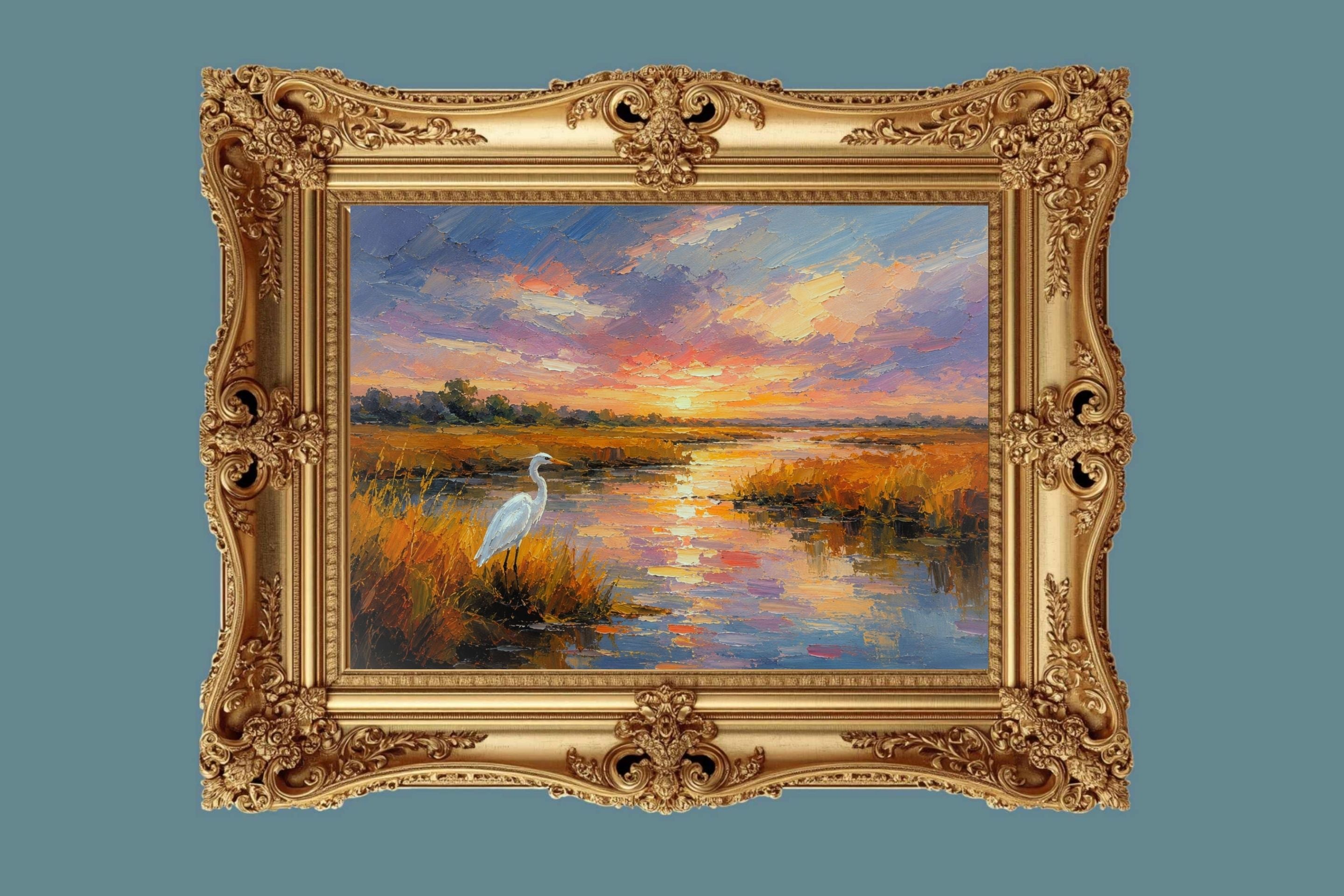 White Egret among the Reeds |Coastal Print| Shores Art | Florida River |Life in Tropical Area| Stream Art |Giclee Paper- Wood- Metal- Canvas