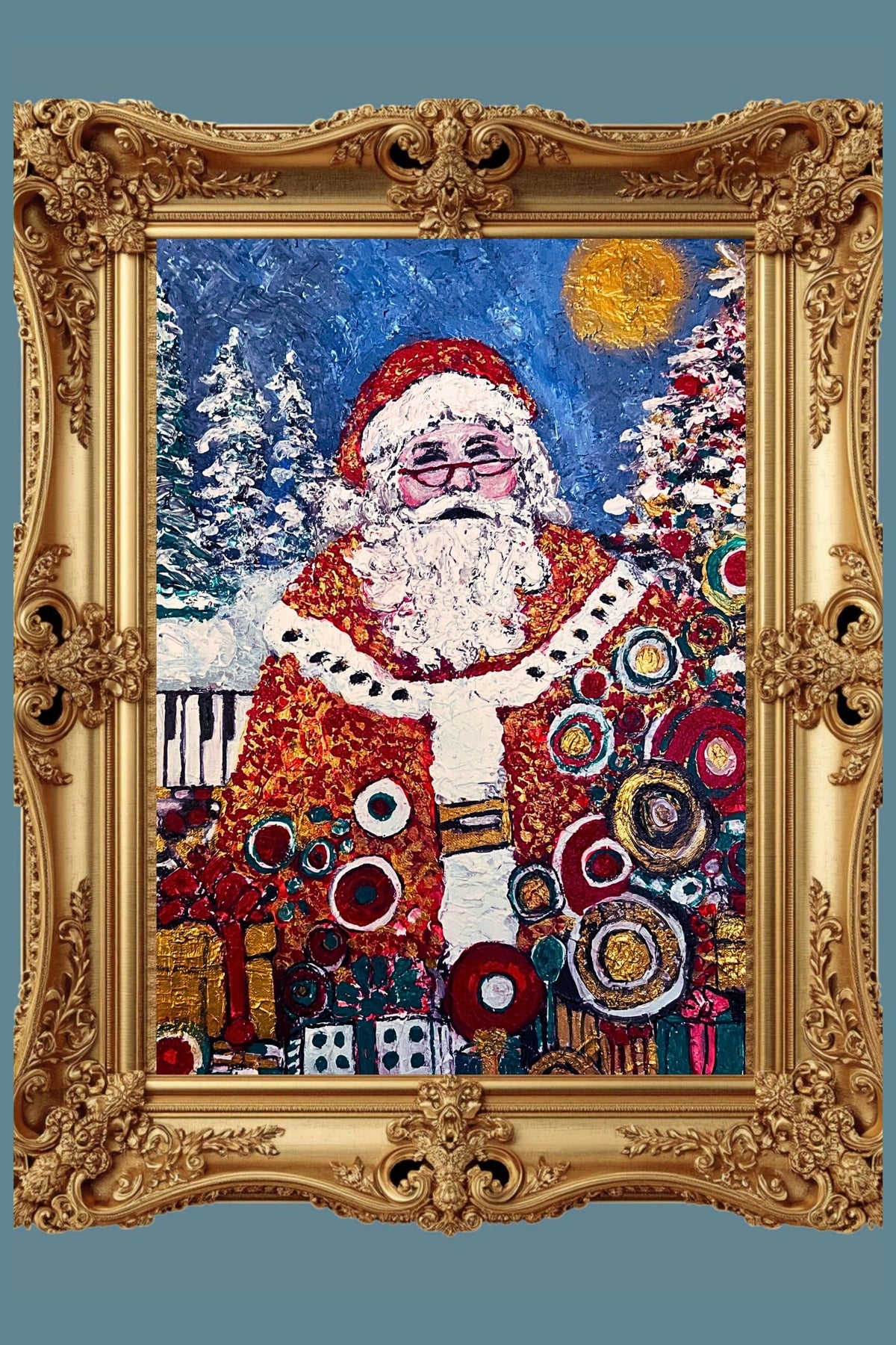 Santa's Magic | Vintage Style Christmas| Giclee Paper- Wood- Metal- Canvas