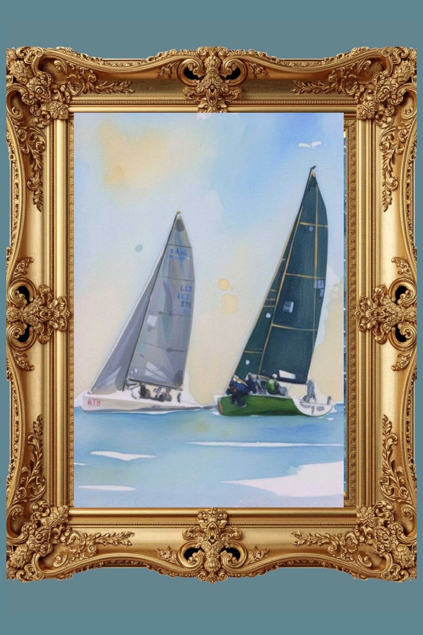 Summer Days Sailing Boats | Water Sports Art| Giclee Paper- Wood- Metal- Canvas