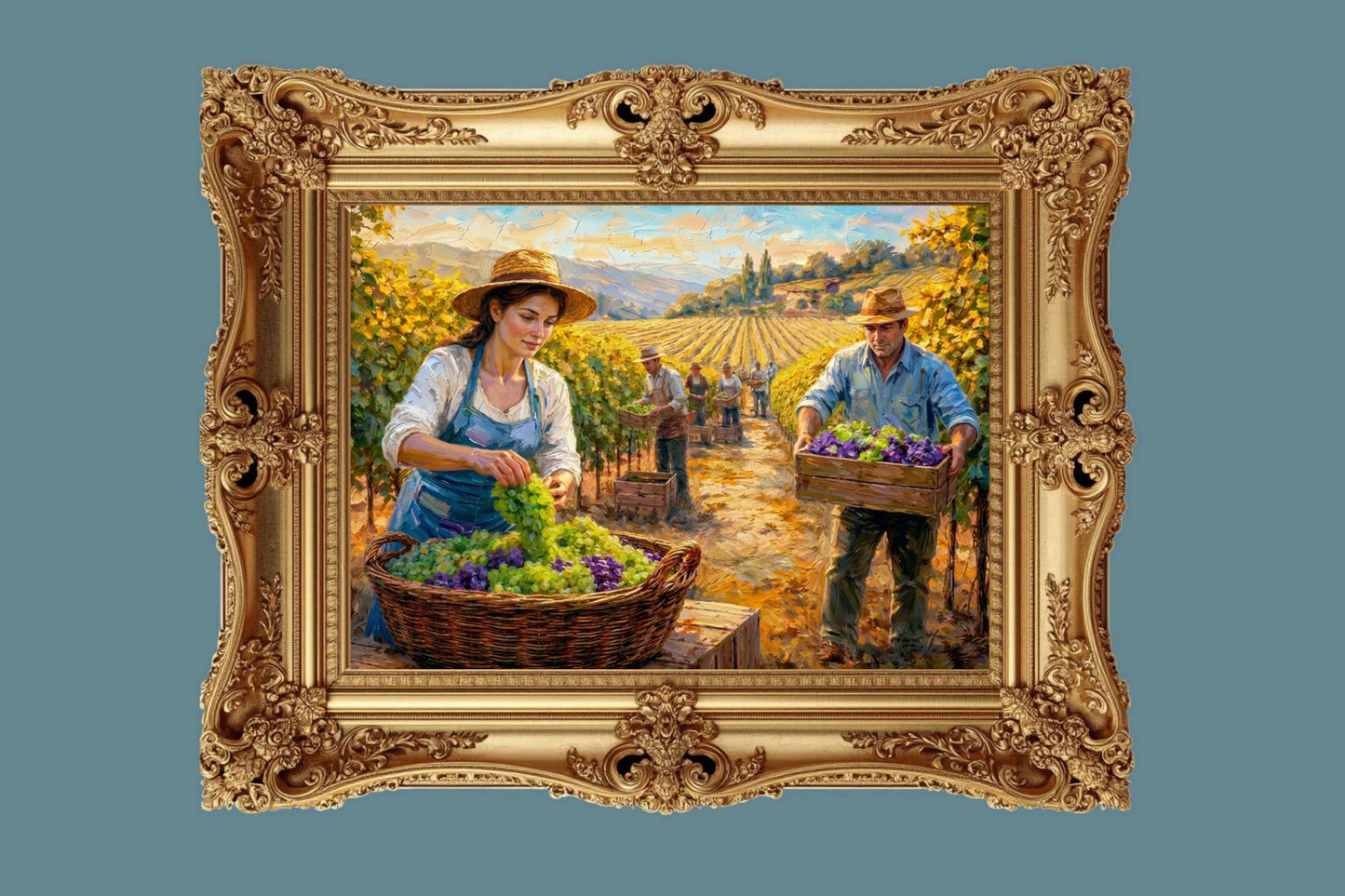 French Vineyard Harvest | Wine Country Art | Giclée Paper • Canvas • Birch Wood • Metal Panels