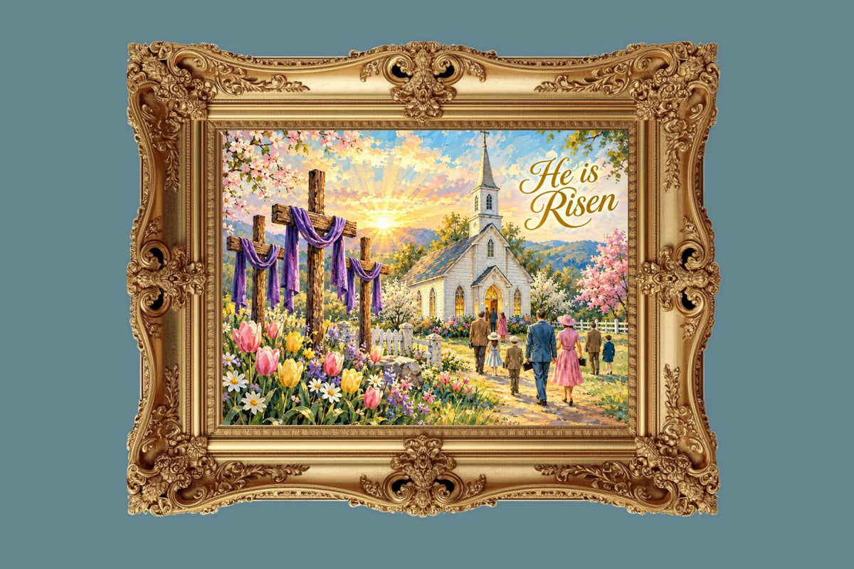 Easter Morning At the Country Church| Prints, Canvas, Wood, or Metal Art