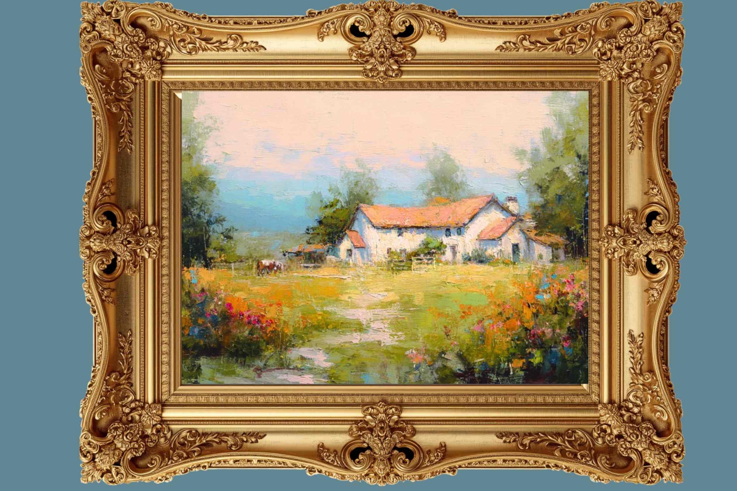 Blue Ridge Wildflower Farm| Impressionist Print| Southern Farmhouse| Wall Art, Giclée on Canvas, Wood, Metal. Fine Art Paper