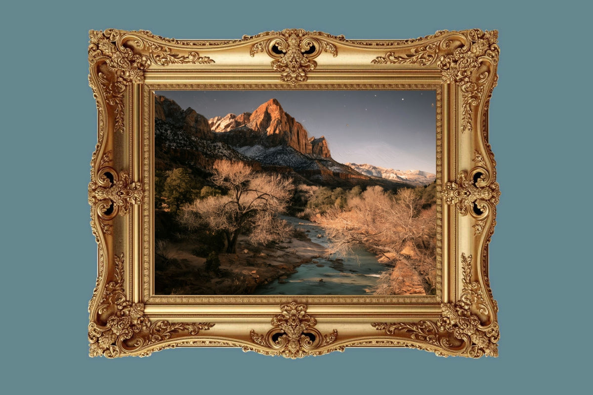 Last Light in Utah | Impressionist Mountain & River Landscape | Giclée Paper • Wood • Metal • Canvas