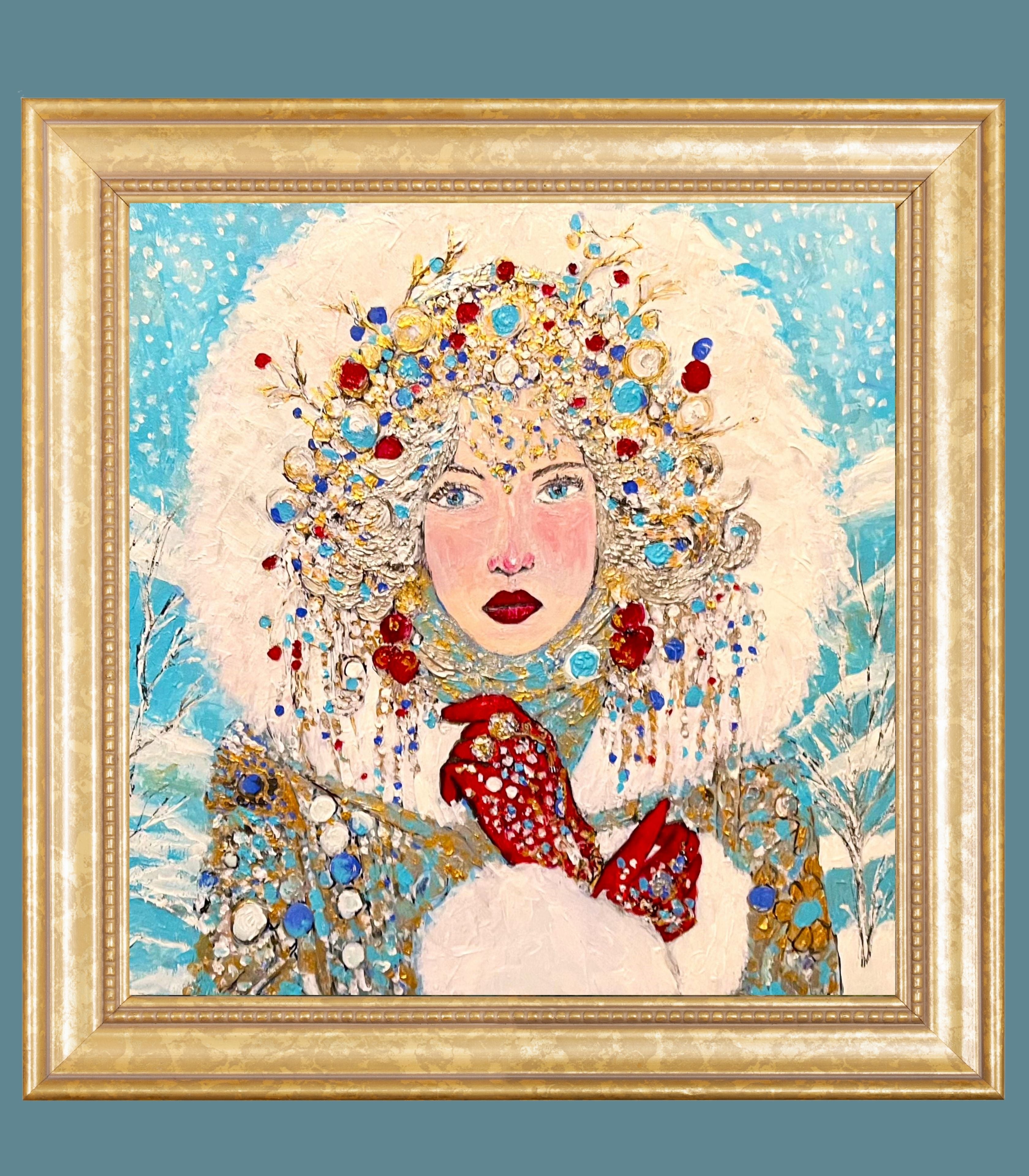 The Queen of Winter| Snow Beauty| Jewel Art| Giclee Paper- Wood- Metal- Canvas
