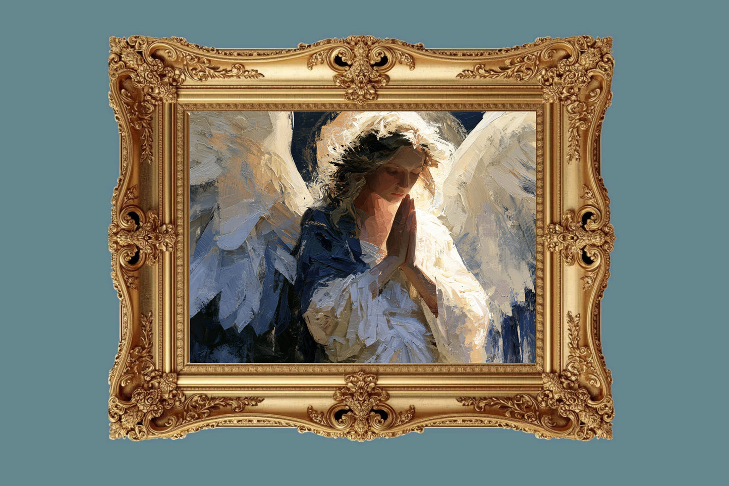 The Prayer Of An Angel | Praying Angel Art | Christian Wall Decor | Inspirational Faith Art