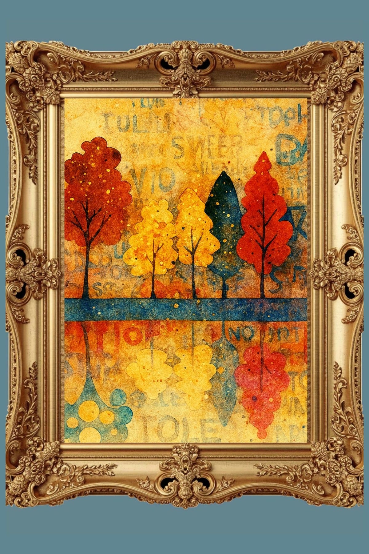 Autumn Rhythm | Mid Century Modern Fall Trees | Abstract Autumn Art | Giclée Paper • Wood • Metal • Canvas
