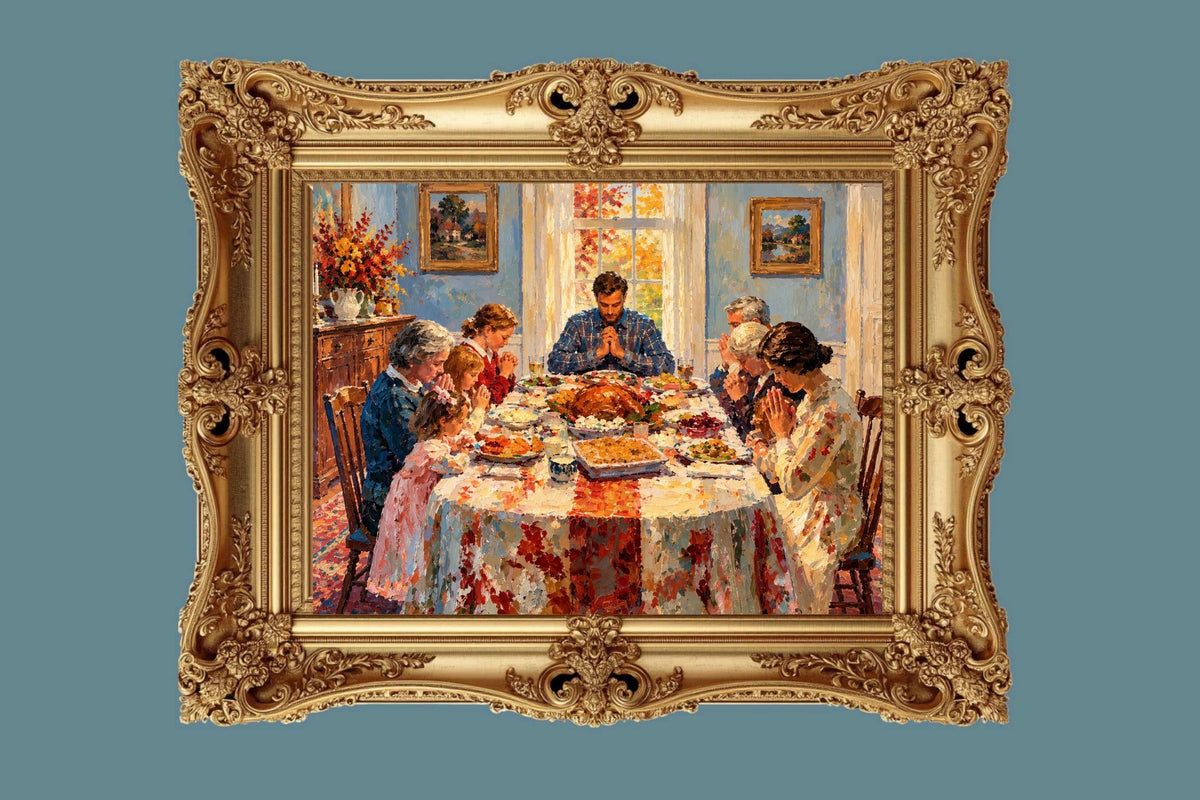 Happy Thanksgiving Give Thanks Celebrate the Holiday Giclee Paper- Wood- Metal- Canvas
