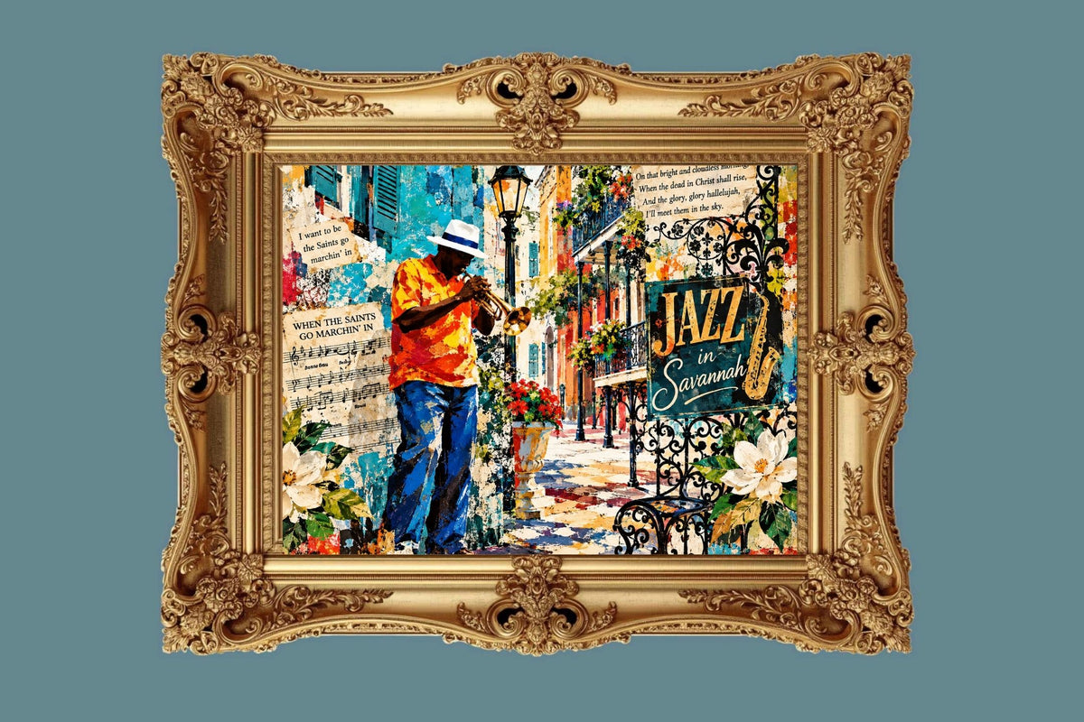 Savannah Jazz & Southern Soul | Vintage Music Collage Art | Giclée Paper • Wood • Metal • Canvas