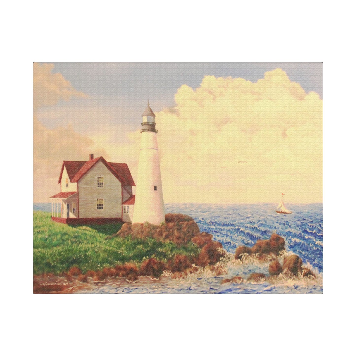 The Lighthouse- Art- Gallery Wrapped- Satin Stretched Canvas Gallery Wraps - No Frame Needed